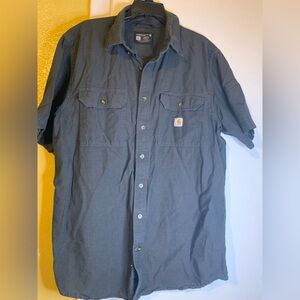 Carhart men short sleeve button down shirt size Large